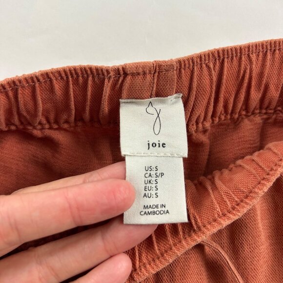 Joie Terracotta Linen Blend Relaxed Leg Lounge Pant S - Picture 3 of 7